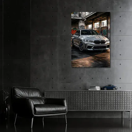 BMW M3 Gray Urban Abandoned Building Setting