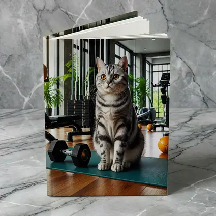American Shorthair Cat In Modern Gym