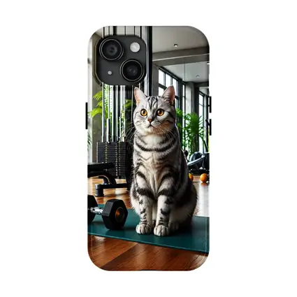 American Shorthair Cat In Modern Gym