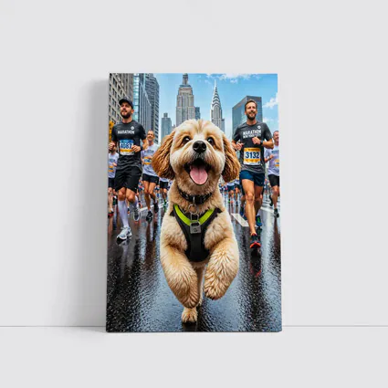 Goldendoodle Running New York City Marathon