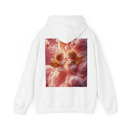 Cherub Angels Pink Clouds Gold Hearts