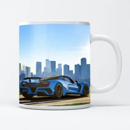 Hennessey Venom F5 Blue City Skyline