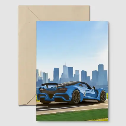 Hennessey Venom F5 Blue City Skyline