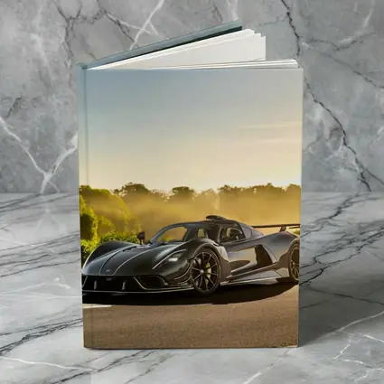Hennessey Venom F5 Black Supercar Sunset Road