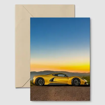 Hennessey Venom F5 Yellow Supercar Sunset