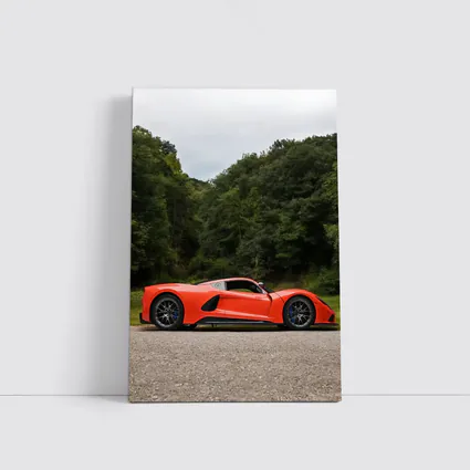 Hennessey Venom F5 Orange Supercar Wooded Road
