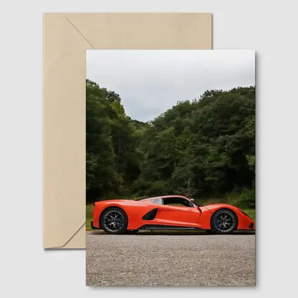 Hennessey Venom F5 Orange Supercar Wooded Road