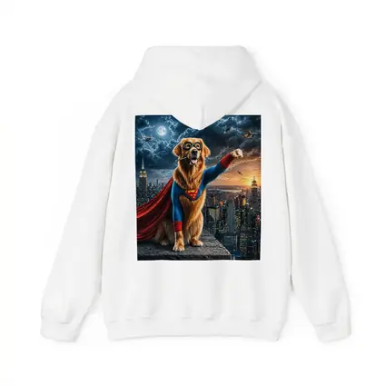 Golden Retriever Superman Hero City Night