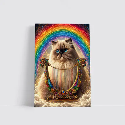 Himalayan Cat Rainbow Harp Clouds Fantasy