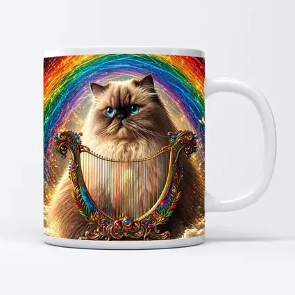Himalayan Cat Rainbow Harp Clouds Fantasy