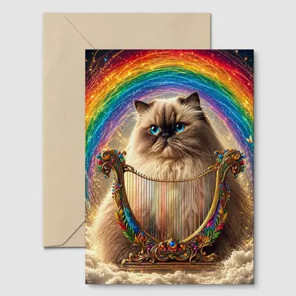 Himalayan Cat Rainbow Harp Clouds Fantasy