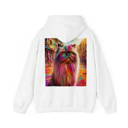 Himalayan Cat Covered in Holi Festival Colors