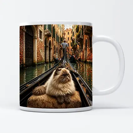 Himalayan Cat Riding Gondola Venice Canal