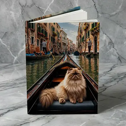 Himalayan Cat Riding Gondola Venice Canal