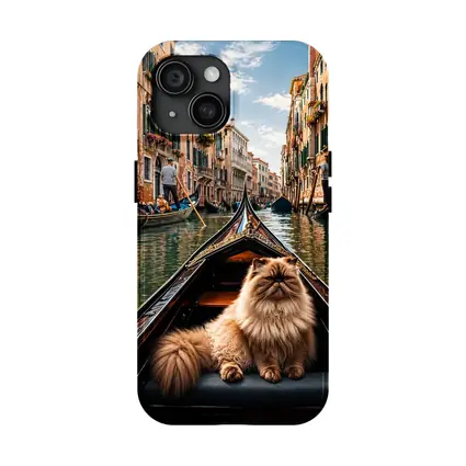 Himalayan Cat Riding Gondola Venice Canal