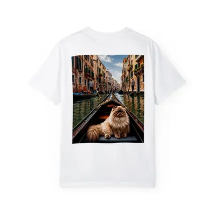 Himalayan Cat Riding Gondola Venice Canal