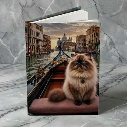 Himalayan Cat on Venice Gondola Canal
