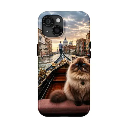 Himalayan Cat on Venice Gondola Canal
