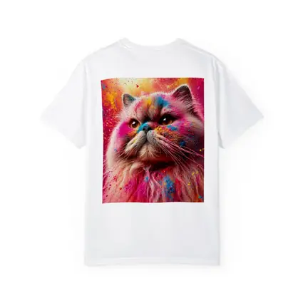 Persian Cat Covered in Colorful Holi Powder