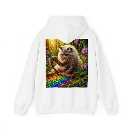 Himalayan Cat Playing Harp Forest Garden