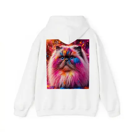 Himalayan Cat Covered In Colorful Holi Powder