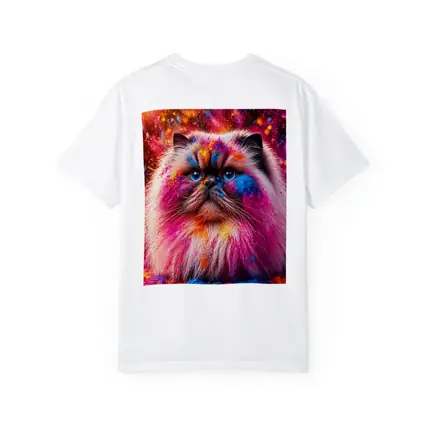 Himalayan Cat Covered In Colorful Holi Powder