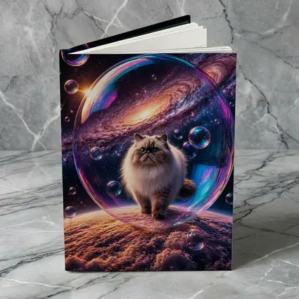Himalayan Cat Floating Space Galaxy Bubble