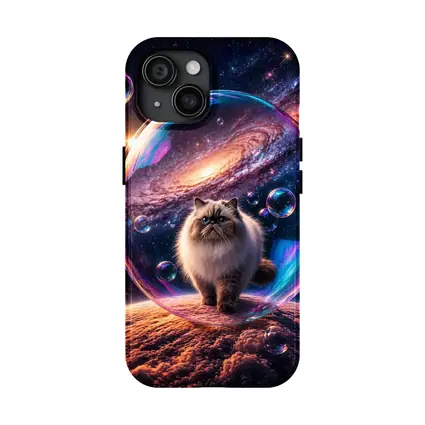Himalayan Cat Floating Space Galaxy Bubble