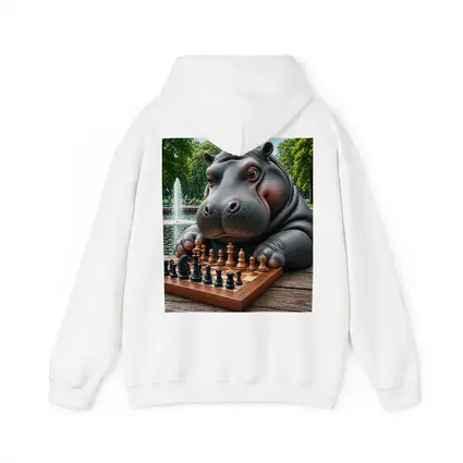 Hippo Playing Chess in Sunny Park