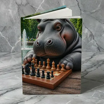 Hippo Playing Chess in Sunny Park