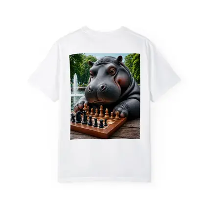 Hippo Playing Chess in Sunny Park