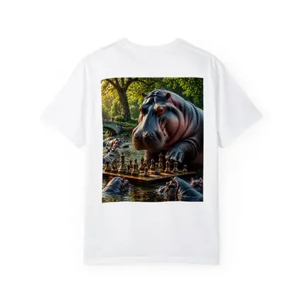 Hippo Playing Chess in Sunny Park