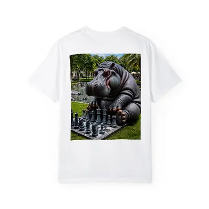 Hippo Playing Chess in Sunny Park