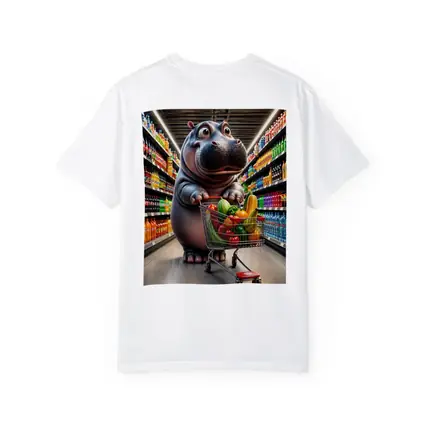 Hippo Shopping Groceries In Supermarket Aisle