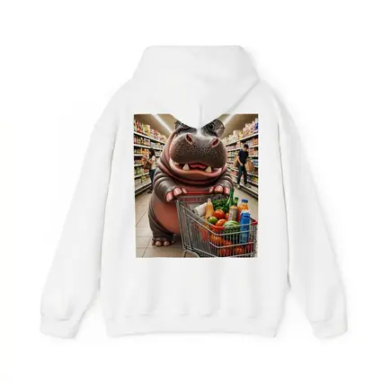 Hippo Wearing Sunglasses Grocery Shopping Supermarket