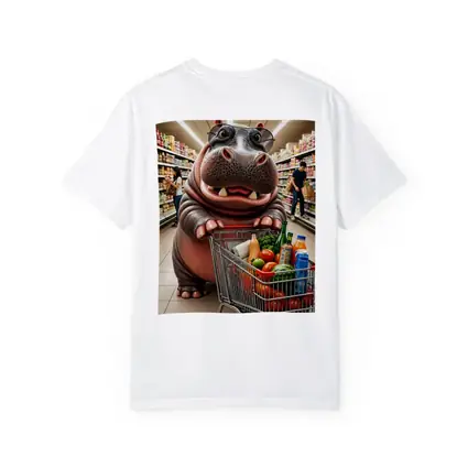 Hippo Wearing Sunglasses Grocery Shopping Supermarket