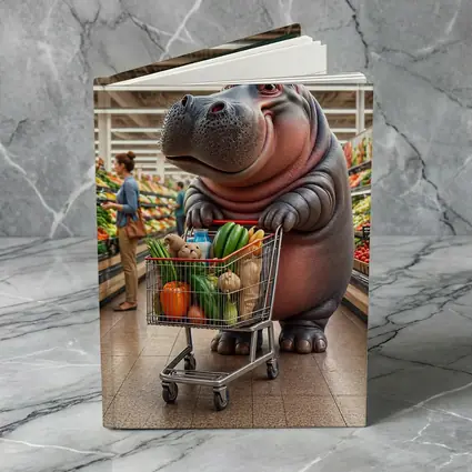 Hippo Shopping Groceries In Supermarket