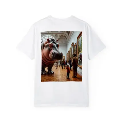Hippopotamus Visiting Art Museum Gallery Interior