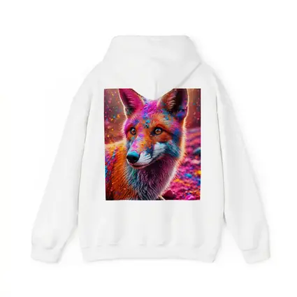 Colorful Fox Portrait Holi Powder Splash