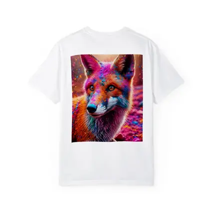 Colorful Fox Portrait Holi Powder Splash
