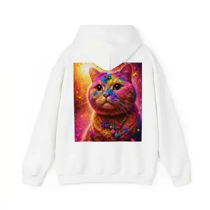 Colorful Cat Covered In Rainbow Holi Powder