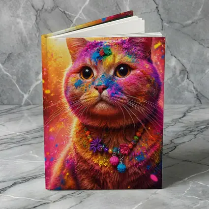 Colorful Cat Covered In Rainbow Holi Powder