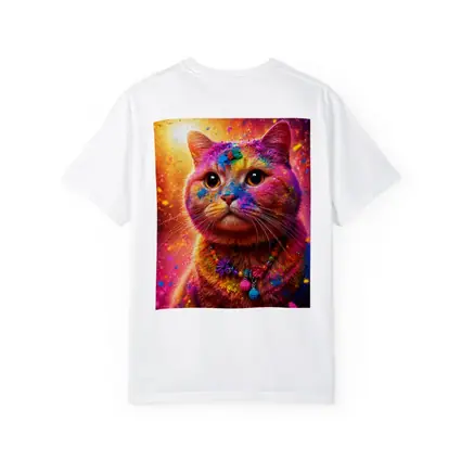 Colorful Cat Covered In Rainbow Holi Powder
