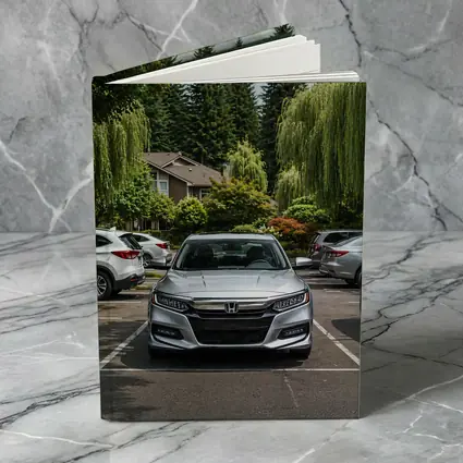 Honda Accord Silver Parked Green Trees