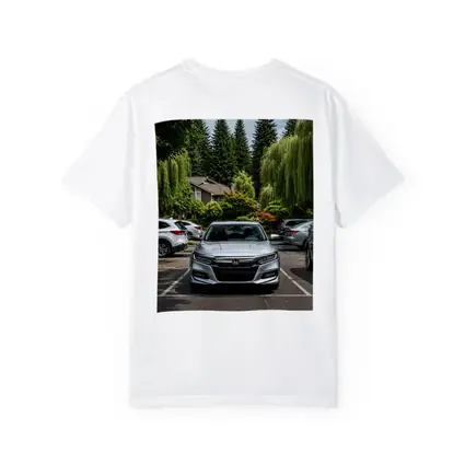 Honda Accord Silver Parked Green Trees