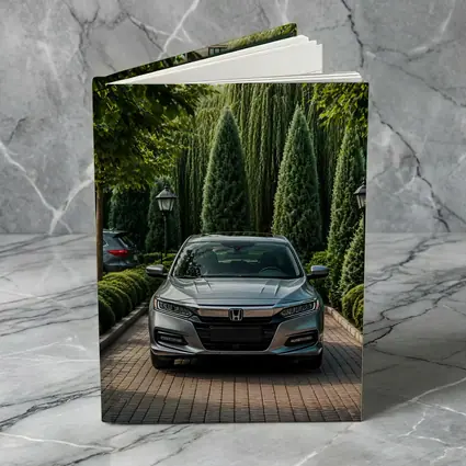 Honda Accord Parked Among Lush Green Trees