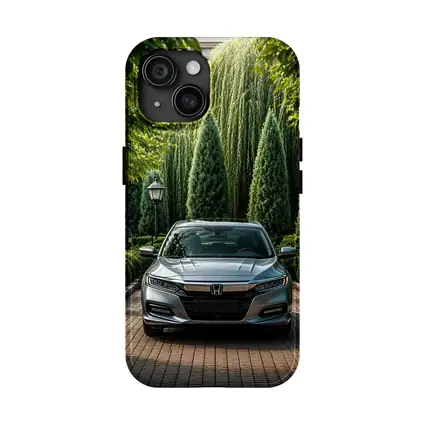 Honda Accord Parked Among Lush Green Trees