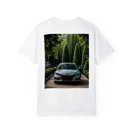 Honda Accord Parked Among Lush Green Trees