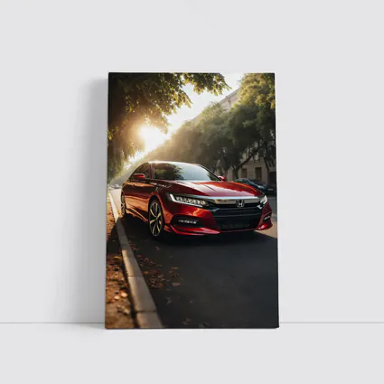 Honda Accord Red Sedan Urban Street Scene