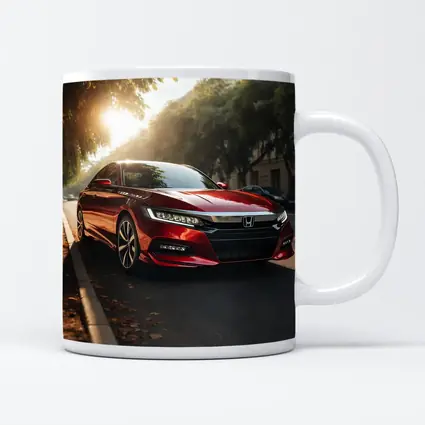 Honda Accord Red Sedan Urban Street Scene